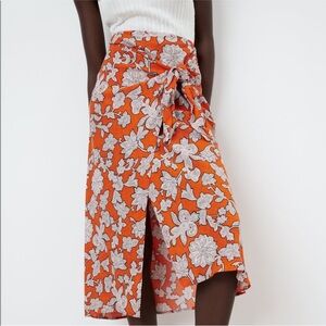 Zara printed skirt with knot